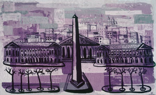 Gabino, Tapestry with drawings of Paris