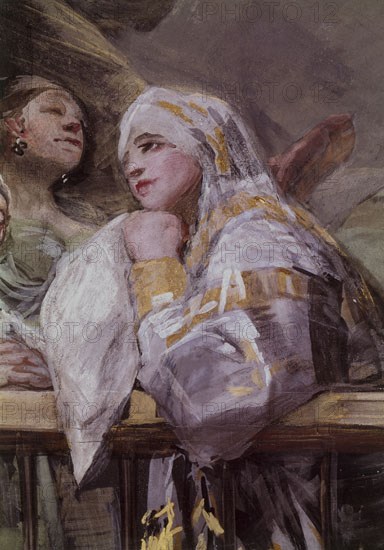 Goya, Detail of the painting of the dome