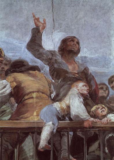 Goya, Détail de la coupole : l'enfant sur la barrière