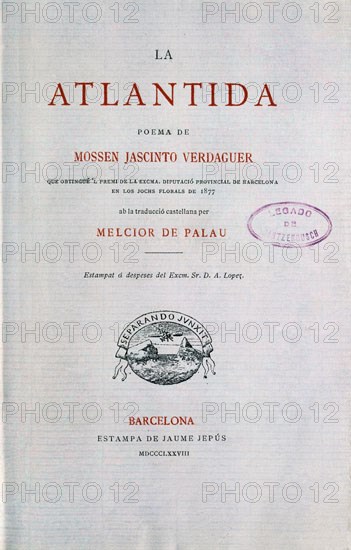 Couverture de "L'Atlantide" de Verdaguer