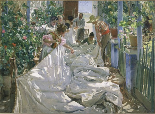 Sorolla, Travail de couture sur les voiles