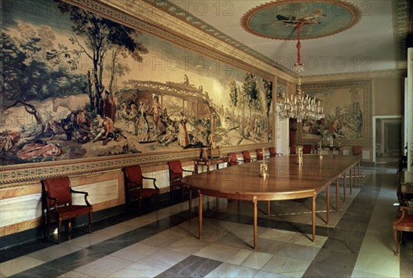 Dining room of the Bourbon palace in Madrid