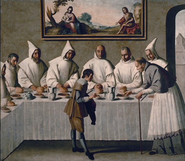 Zurbaran, St Hugo of Grenoble in the Carthusian Refectory