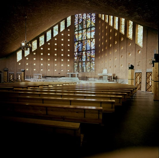 Stained glass window of the Marianists fathers church