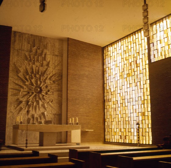 View of the altar of Father Damian convent in Madrid