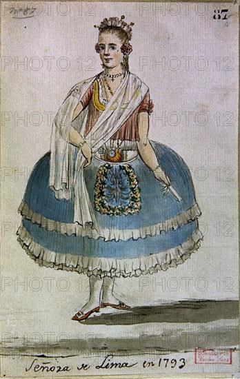 SEÑORA Y MULATA DE LIMA  1783 - CRIOLLA
MADRID, MUSEO DE AMERICA
MADRID