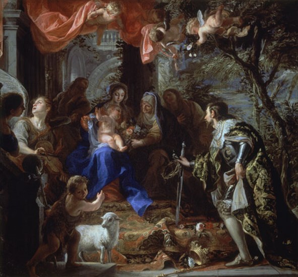 Coello, La Vièrge et l'Enfant adorés par Saint Louis Roi de France