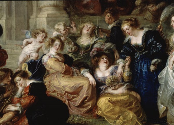 Rubens, The Garden of Love - Detail: Seated women and lute player