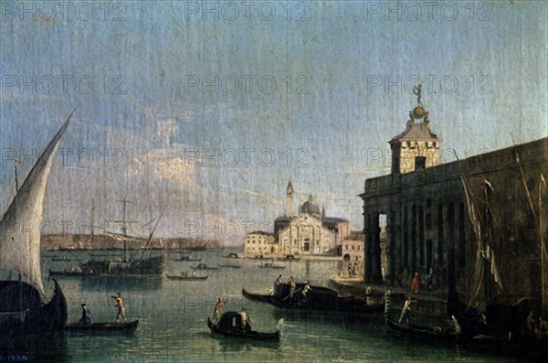 Canaletto, Île de San Giorgio Maggiore et la douane de Venise