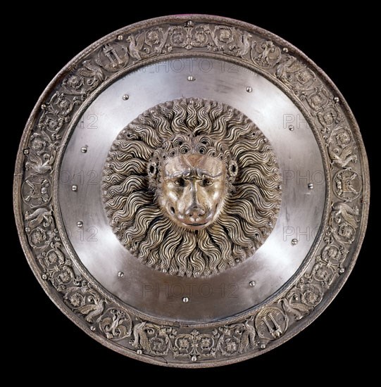 NEGROLI FILIPPO
ESCUDO O RODELA DE PASEO DE CARLOS V CON LEON-INV.D2--FABRICAC ITALIANA
MADRID, ARMERIA REAL
MADRID