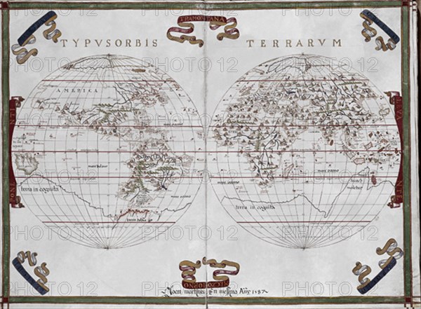 MARTINEZ JUAN
ATLAS PORTULANO DE 1587 - PG 1 - MAPA MUNDI - SIG VIT 20
MADRID, BIBLIOTECA NACIONAL RAROS
MADRID