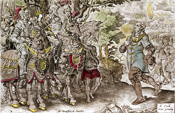HEEMSKERCK 1498/1574
VICTORIA DE CARLOS V-DUQUE DE SAJONIA DERROTADO Y PRESO TRAS BATALLA DE MUHLBERG-1547
MADRID, BIBLIOTECA NACIONAL ESTAMPAS
MADRID