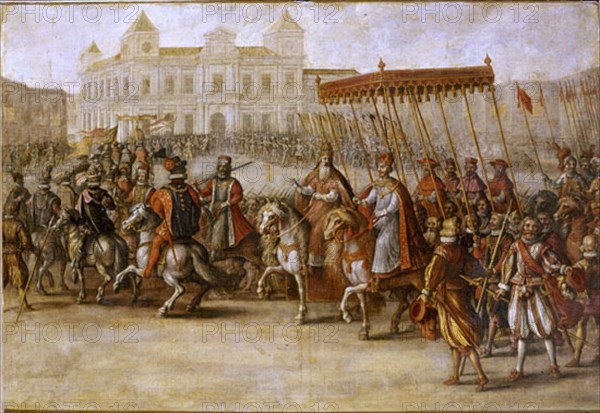 Corte, Charles V and Pope Clement VII entering Bologna