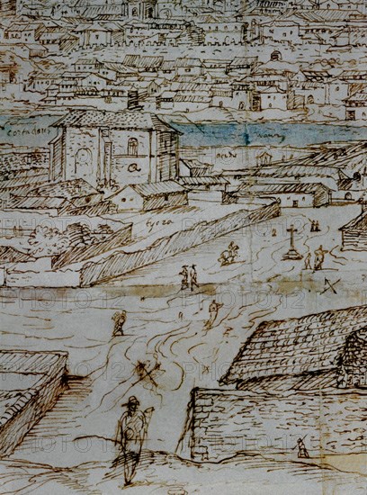 WYNGAERDE ANTON VAN DEN ?/1571
SALAMANCA-1570-DIBUJO SEPIA-DET DE CAMINANTES
VIENA, BIBLIOTECA NACIONAL
AUSTRIA