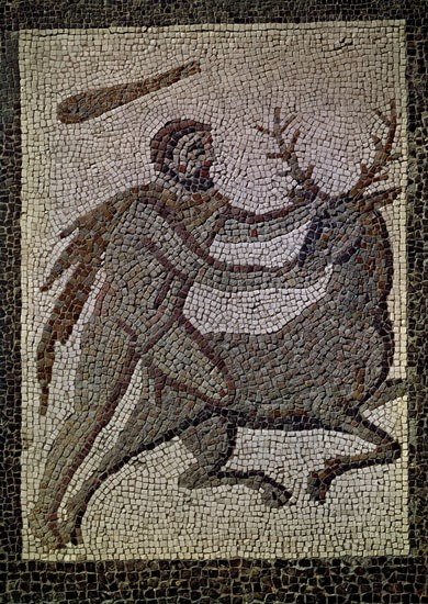 MOSAICO ROMANO"LOS TRABAJOS DE HERCULES" DET"HERCULES CAPTURA A LA CIERVA LERINIA"
MADRID, MUSEO ARQUEOLOGICO NACIONAL
MADRID