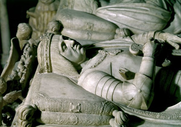 Fancelli, Sepulchre of the Catholic Kings (Detail from the recumbent statue of Ferdinand the Catholic)