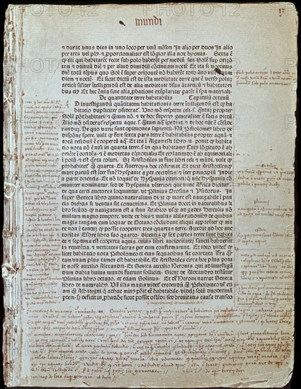 D'AYLLI PIERRE
IMAGO MUNDI - FOLIO 13 (CON APUNTES MANUSCRITOS DE COLON)
SEVILLA, BIBLIOTECA COLOMBINA
SEVILLA