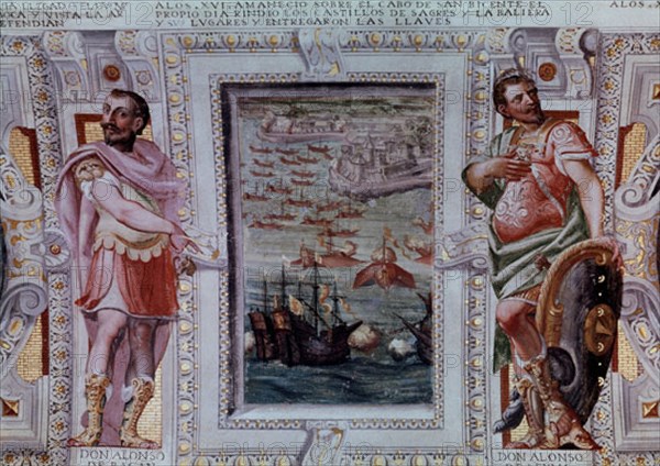 ARBASIA CESAR 1547/1607
FRESCOS-ALONSO BAZAN Y ALONSO LEYVA-BATALLA DE SAGRES-1580
VISO DEL MARQUES, PALACIO MARQUES DE SANTA CRUZ
CIUDAD REAL

This image is not downloadable. Contact us for the high res.