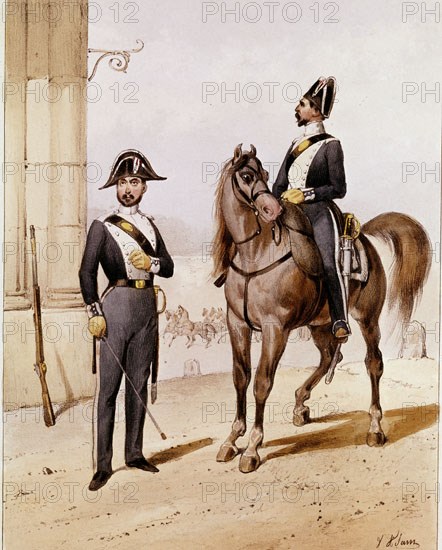 Uniform of customs officer in the Spanish army