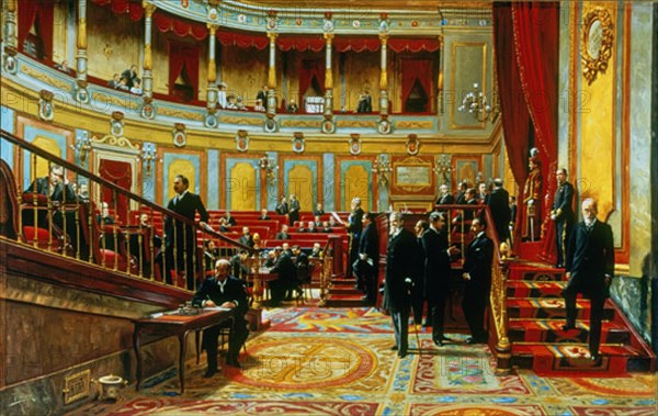 MAÑANOS MARTINEZ ASTERIO 1861/1935
LECTURA DE UN PROYECTO DE LEY EN EL SALON DE SESIONES 1908 - 91,5 X 146,5CM-
MADRID, CONGRESO DE LOS DIPUTADOS-PINTURA
MADRID

This image is not downloadable. Contact us for the high res.
