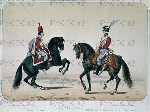 VILLEGAS
SOLDADO DE 1800-HUSAR Y GUARDIA DE HONOR DEL PPE DE LA PAZ(CAZADORES)
MADRID, ARCHIVO HISTORICO MILITAR
MADRID