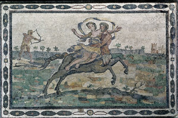 MOSAICO.HAZAÑAS DE HERCULES:RAPTO DE DEYANIRA POR EL CENTAURO NESO
MADRID, MUSEO ARQUEOLOGICO NACIONAL
MADRID