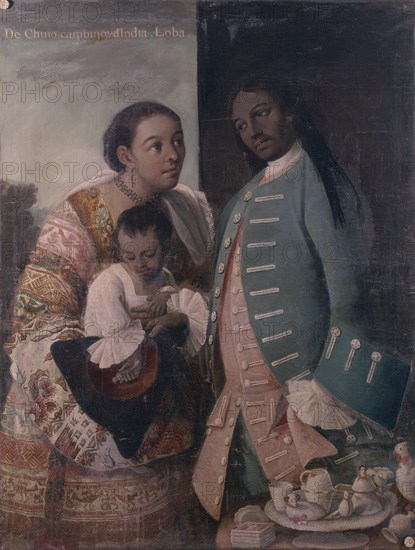 CABRERA MIGUEL 1695/1768
MESTIZAJE - DE CHINO CAMBUJO E INDIA : LOBA - MEXICO - 1763
MADRID, MUSEO DE AMERICA
MADRID