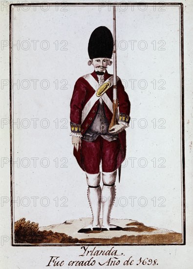 UNIFORME REG IRLANDA CREADO EL 1698
MADRID, ARCHIVO HISTORICO MILITAR
MADRID