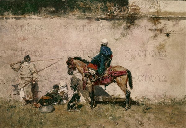 Fortuny, Marocains devant une muraille