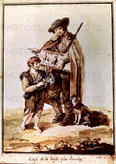 Cruz Cano y Olmedilla, Blind man with hurdy-gurdy and triangle