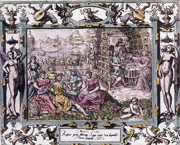CALENDARIO-S XVI-MES MAYO-GRABADO RENACENTISTA
SAN LORENZO DEL ESCORIAL, MONASTERIO-BIBLIOTECA
MADRID
This image is not downloadable. Contact us for the high res.