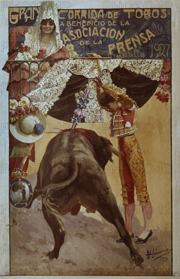 COLMENERO H
CARTEL DE TOROS-"GRAN CORRIDA DE TOROS A BENEFICIO DE LA ASOCIACION DE LA PRENSA"1927 -RODOLFO GAONA
MADRID, MUSEO TAURINO
MADRID