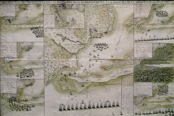 PLANO DE LA TOMA DE LA PLAZA DE PANZACOLA EN FLORIDA
MADRID, MUSEO NAVAL
MADRID