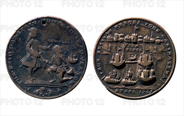 MONEDA DE VERNON CELEBRA EL FRACASO DE CARTAGENA INDIAS
MADRID, MUSEO NAVAL
MADRID