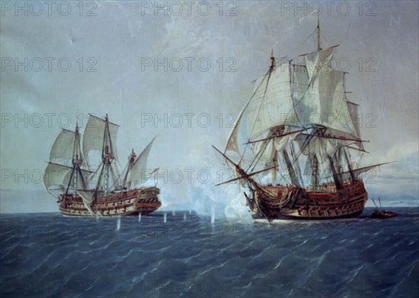 MONLEON RAFAEL 1853/1900
COMBATE ENTRE LOS NAVIOS CATALAN (60 CAÑONES) Y EL INGLES MARY (80) 1724
MADRID, MUSEO NAVAL
MADRID