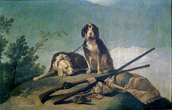 Goya, Chiens en laisse