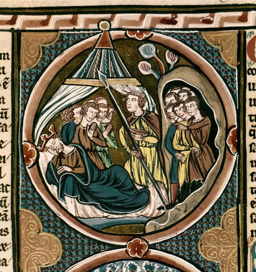 Auvergne, Bible du roi saint Louis (Saül vole la lance de David dans le camp)