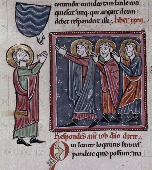 BIBLIA S XIII-TOMO I - JOB Y LOS TRES AMIGOS REZANDO-MINIATURA GOTICA
MADRID, ACADEMIA DE HISTORIA
MADRID