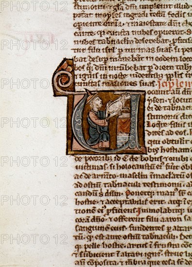 BIBLIA S XIII- MS 553- MOISES OFRECIENDO- LETRA U- PG 36V-MINIATURA GOTICA
MADRID, BIBLIOTECA NACIONAL
MADRID
