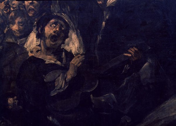 Goya, Le pèlerinage de Saint Isidro (détail guitariste)