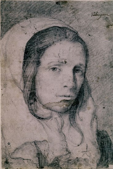Velázquez, Drawing of a woman's face