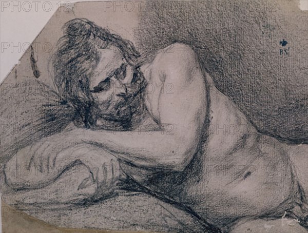 Velázquez, Drawing of a man lying down
