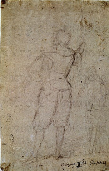 Velázquez, Drawing of a soldier from the back