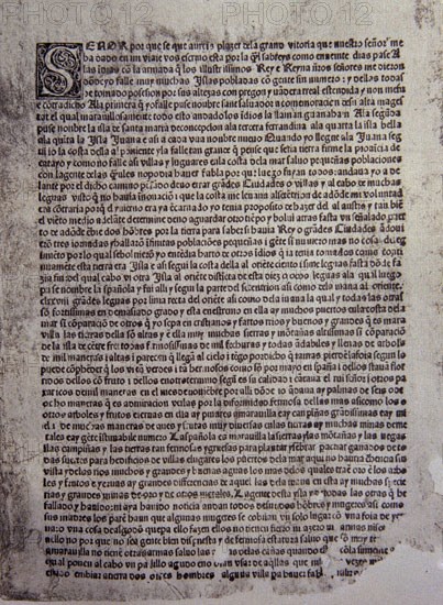 Letter of Christopher Columbus to Luis de Santángel