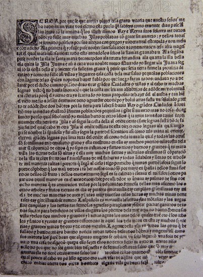 Lettre de Christophe Colomb à Louis de Santangel