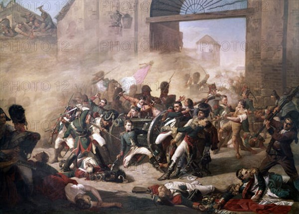 Castellanos, Defending the artillery barracks of Monteléon