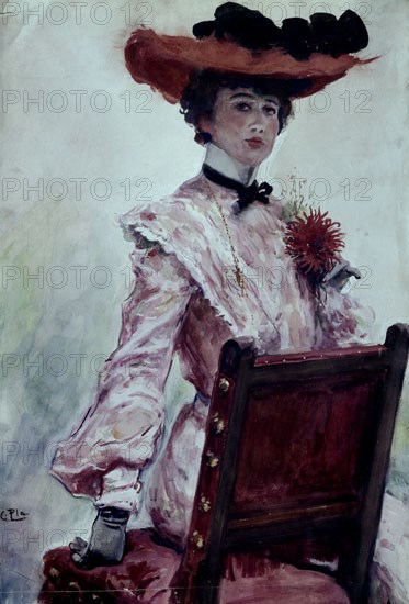 PLA CECILIO 1860-1934
LA DAMA DEL SOMBRERO ROJO
MADRID, COLECCION BLANCO Y NEGRO
MADRID