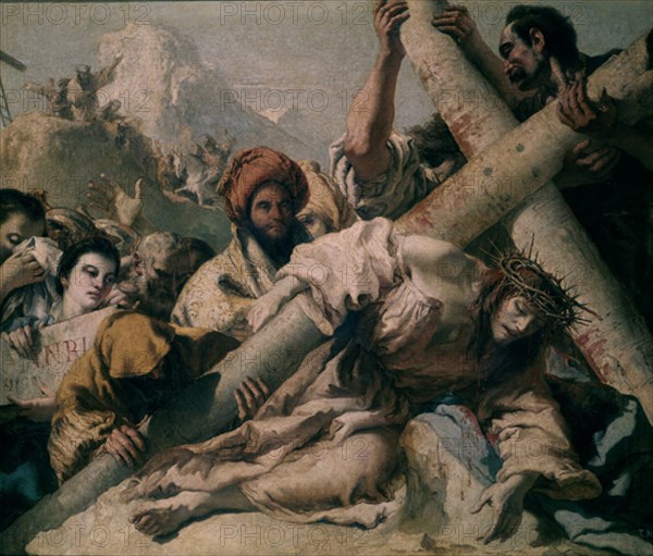 Tiepolo, Chute sur le chemin du calvaire