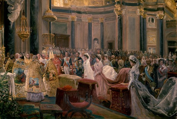 COMBA
BODA INFANTA MARIA TERESA DE BORBON Y FERNANDO DE BAVIERA Y DE BORBON EN 1906
MADRID, COLECCION PARTICULAR
MADRID
This image is not downloadable. Contact us for the high res.
