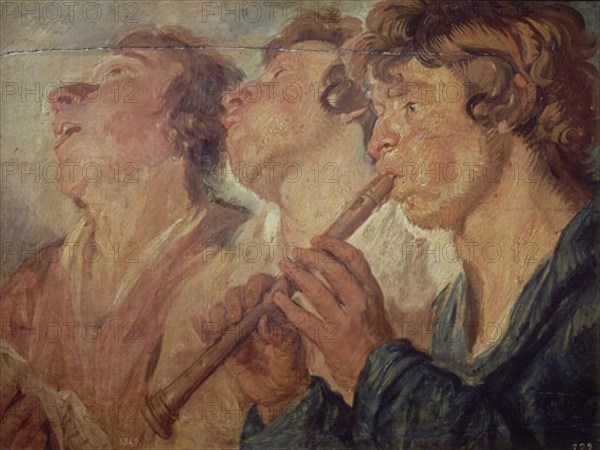 Jordaens, Trois musiciens ambulants: deux chanteurs et un joueur de flûte